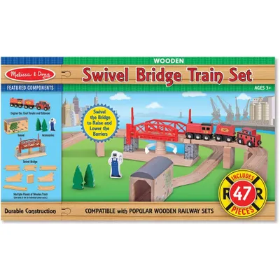 Wooden Swivel Bridge Train Set