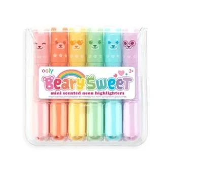 Beary Sweet Mini Scented Neon Highlighters - Set of 6