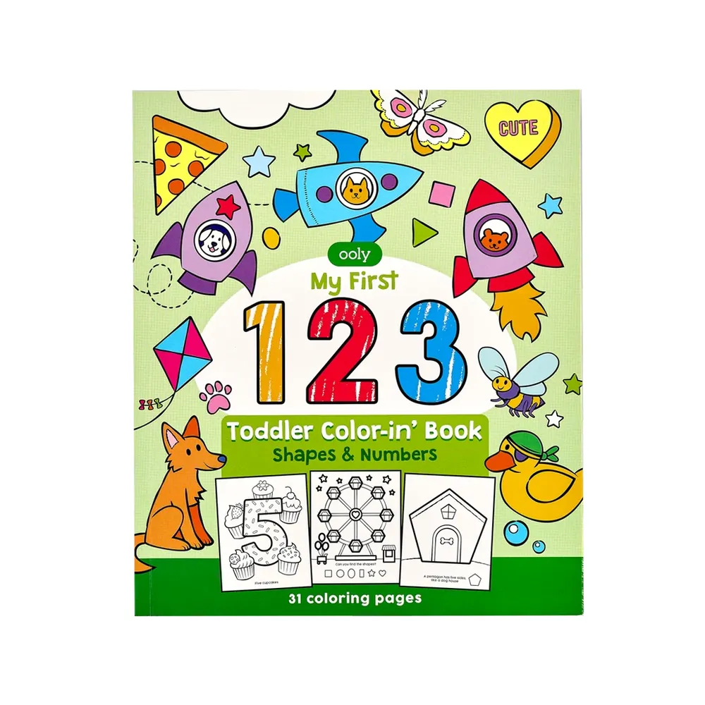 Color In Book - Toddler 123 Shapes And Numbers