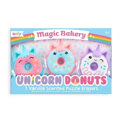 Magic Bakery Unicorn Donuts Scented Erasers Set of 3