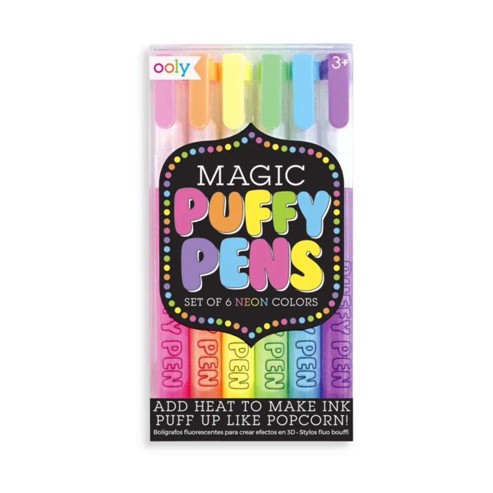 Magic Puffy Pens - Neon - Set Of 6