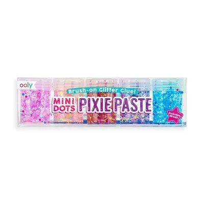 Mini Dots Pixie Paste Glitter Glue with Brush - Set of 6