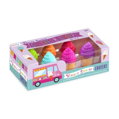 Petite Sweets Ice Cream Shoppe Scented Erasers Set of 6