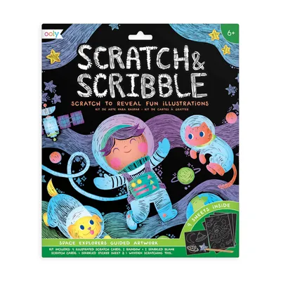Space Explorers - Scratch And Scribble Scratch Art Kit