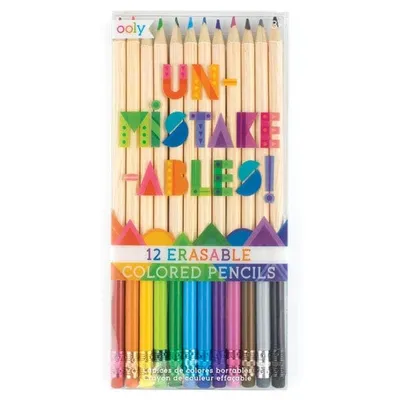 Unmistakeables Eraseable Colored Pencils - Set of 12