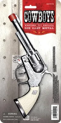 Diecast Metal Pistol Western Cap Gun Side Loading Cap Gun 8.5" Long