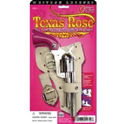 Diecast Metal Western Texas Rose Holster Cap Gun Set 10.5" Long