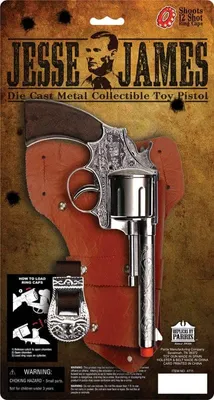 Western Jesse James Pistol Holster Set Cap Gun 8 1/4" Long