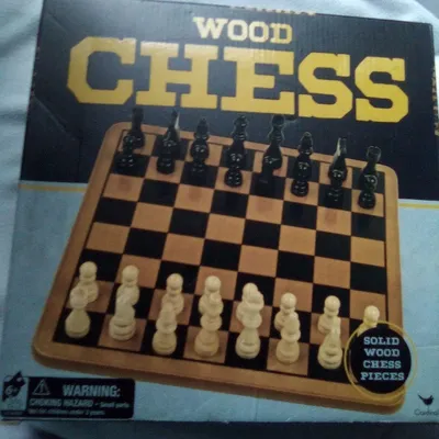 Solid Wood Chess Set in Black and Gold