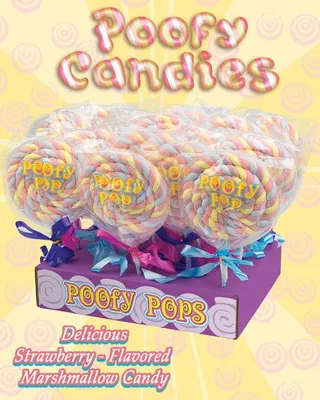 Poofy Pops - Strawberry Flavored Marshmallow Lollipop