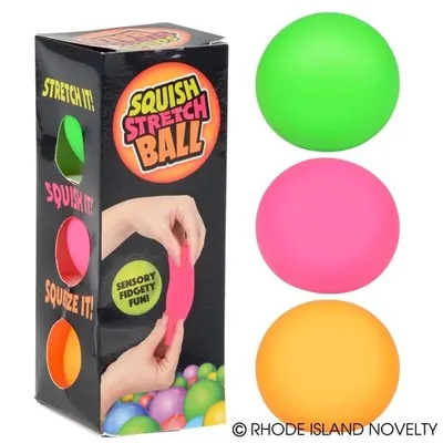 1.75" 45Mm Squish And Stretch Mini Gummi Ball 3 Pack Box