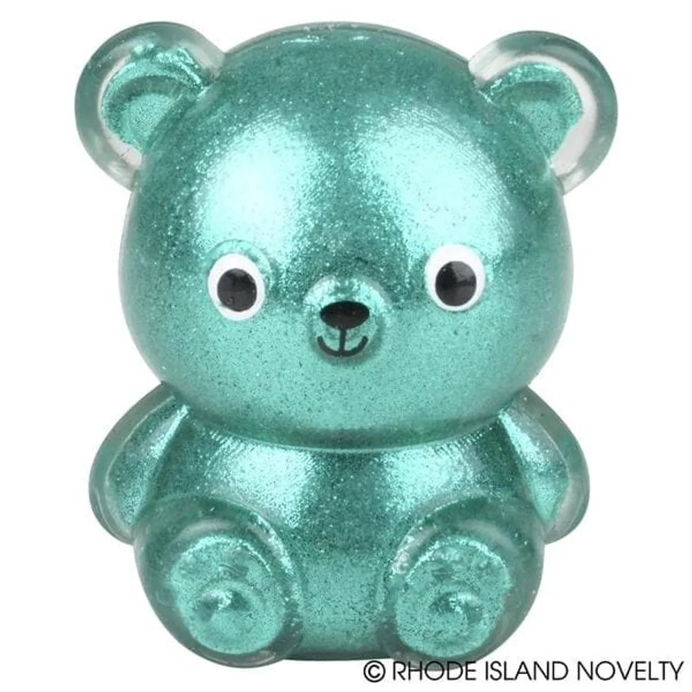 2.25" Squish Sticky Glitter Bear