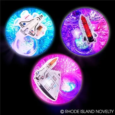 2.35" Light Up Space Glitter Water Hi Bounce Ball - Assorted Styles