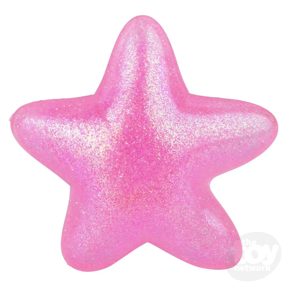3" Squish Sticky Glitter Star