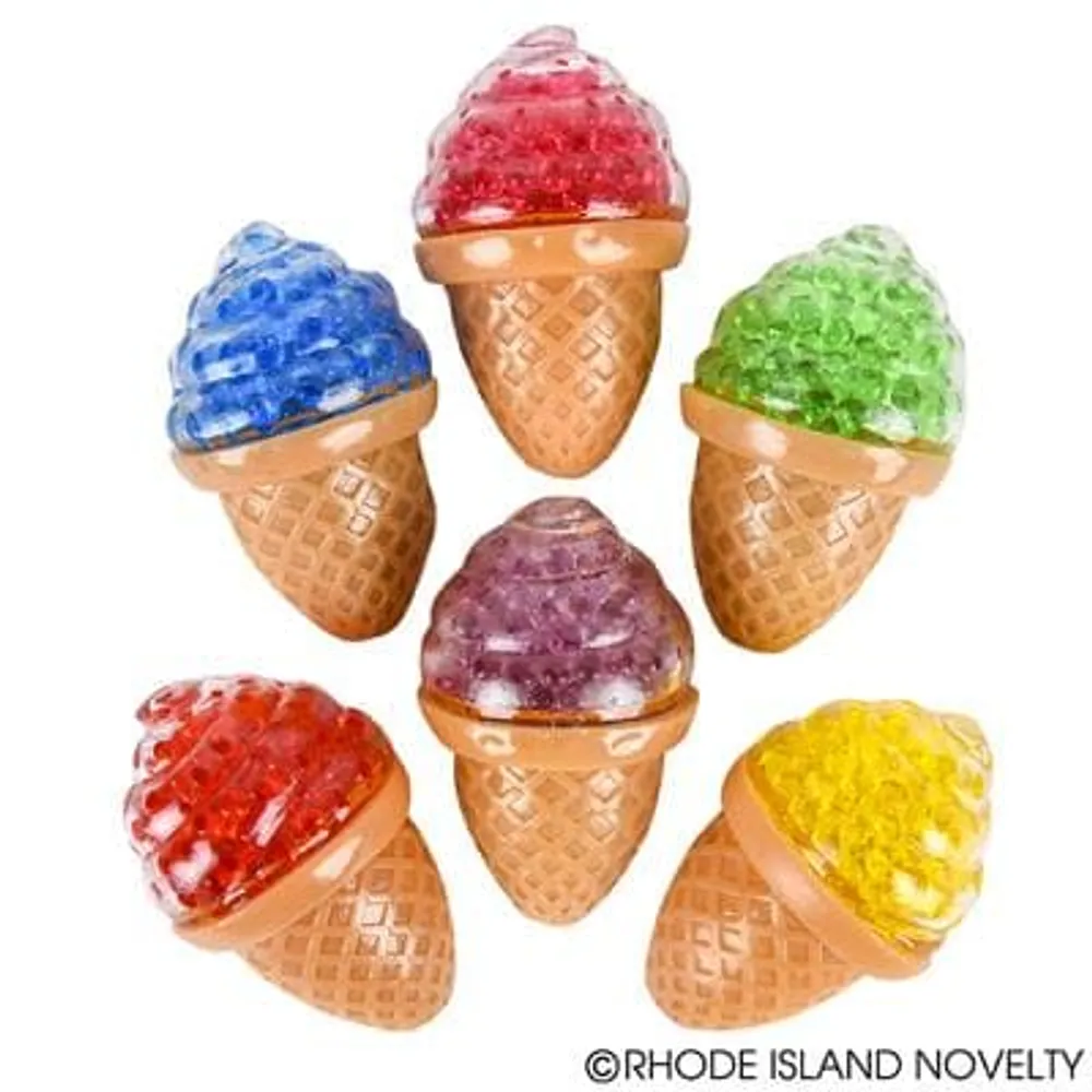 3.5" Bead Squish Ice Cream Cone - Assorted Colors