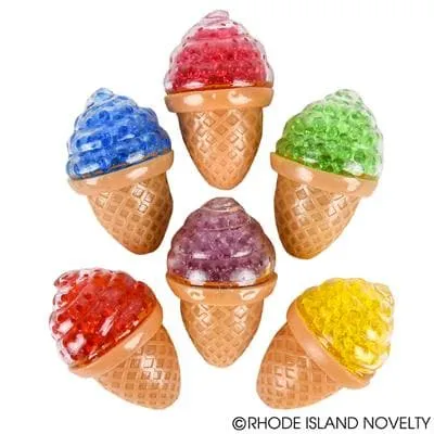 3.5" Bead Squish Ice Cream Cone - Assorted Colors