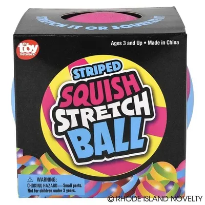4" Squish Striped Stretch Gummi Ball