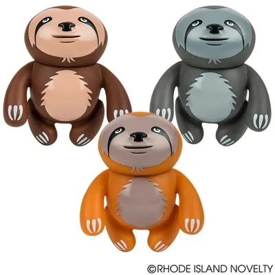 5.5" Rubber Sloth With Sound - Assorted Styles