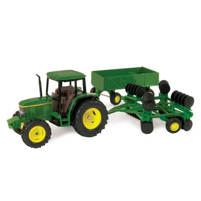 1:32 John Deere 6410 Tractor with Barge Wagon and Wing Disk