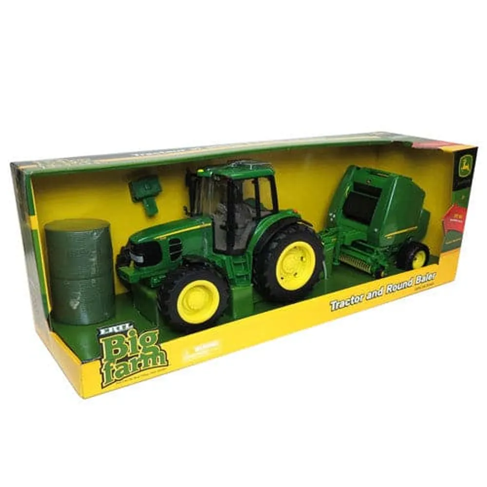 Big Farm 1:16 John Deere Tractor And Baler Set