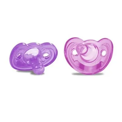 Gumdrop Pacifier 2 Pack 0-3 Months, Pink/Purple