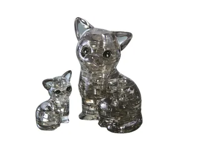3D Crystal Puzzle - Black Cat and Kitten