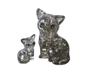 3D Crystal Puzzle - Black Cat and Kitten
