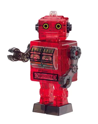 3D Crystal Puzzle - Red Tin Robot