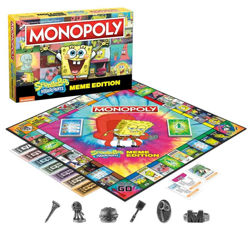 USAopoly Spongebob Squarepants Meme Monopoly Game