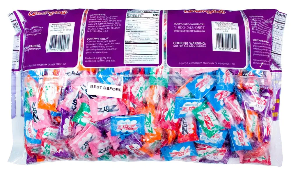 Zotz Hard Candies 7 Assorted Flavors - 5 lb. Bag