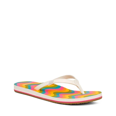 Women's Shoes Sanuk YOGA JOY RAINBOW Flip Flop Toe Post Sandals 1159270