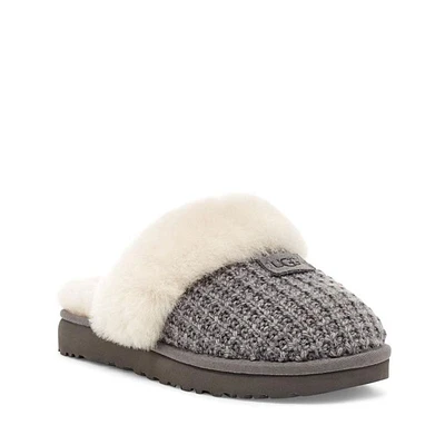 Women's Shoes UGG COZY Knit Platform Slide Slippers 1117659 CHARCOAL