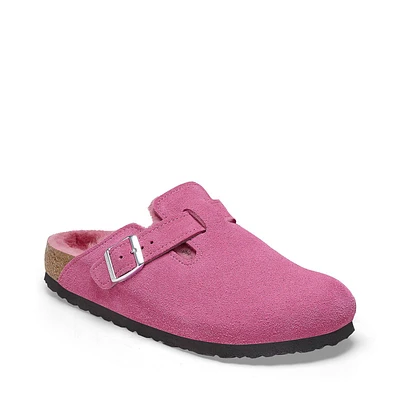 Unisex Shoes Birkenstock BOSTON SHEARLING Clog Mules 1025552 FUCHSIA TULIP