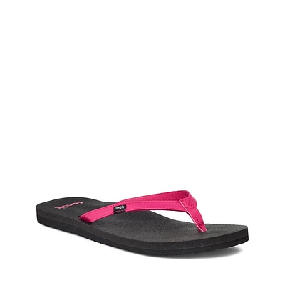 Women's Shoes Sanuk YOGA JOY Flip Flop Toe Post Sandals SWS10275 HOT PINK