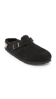 Women's Shoes Birkenstock BOSTON SHEARLING Clog Mules 0259881 BLACK SUEDE