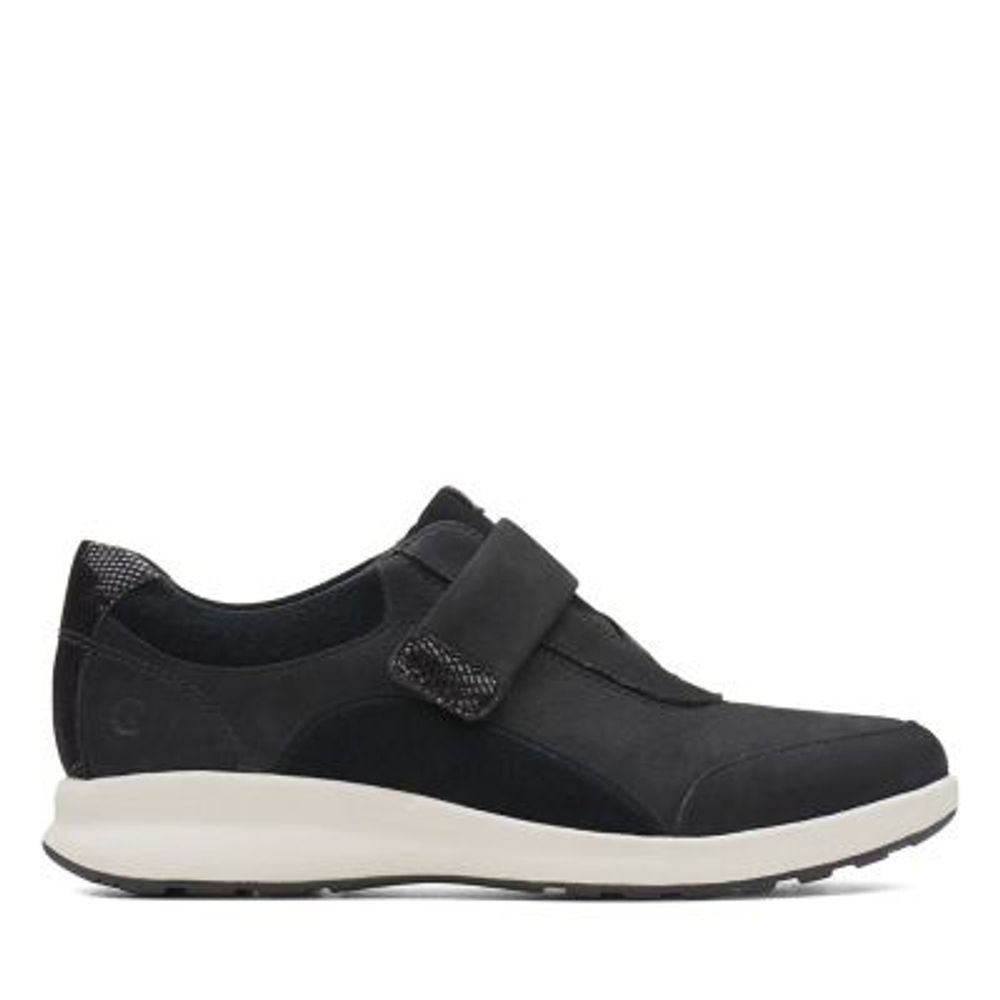 Un Adorn Strap Women's Shoes: The Perfect Black Leather/Suede Combi Choice