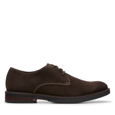 Paulson Plain Dark Brown Suede - 26144794 by Clarks