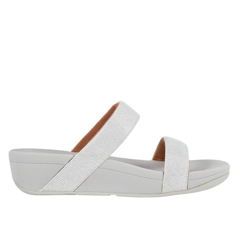 Fitflop Lottie Glitzy Slide R23-011 (Silver) | MainPlace Mall