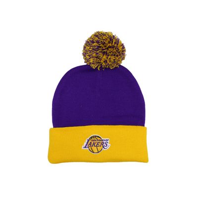 Los Angeles Lakers Pom Pom Knit Hat KM26Z (Purple / Gold)