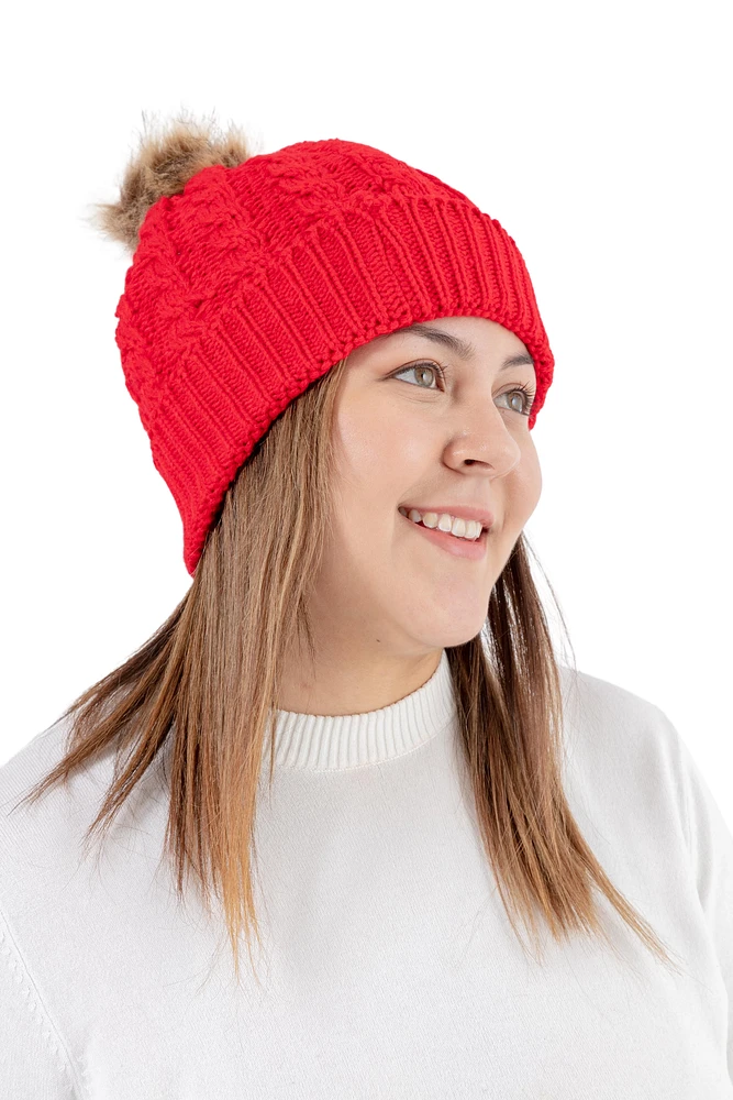 Red - Cozy Lined Hat
