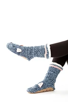 Blue Mouse - Cozy Slipper Socks