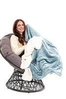 Bluish Grey - Sherpa Blanket