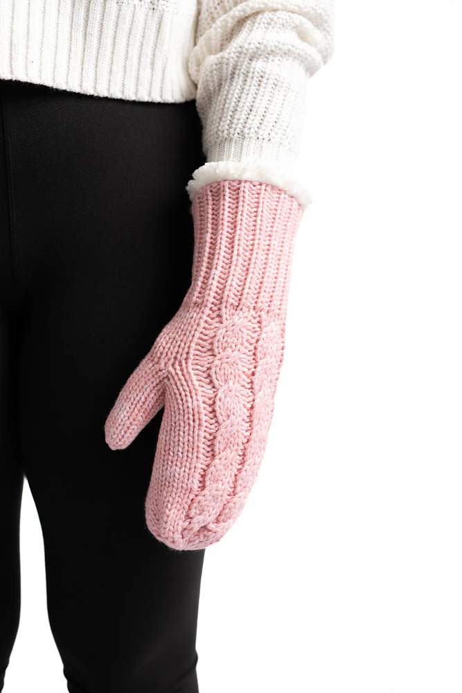 Pink - Cozy Lined Mittens