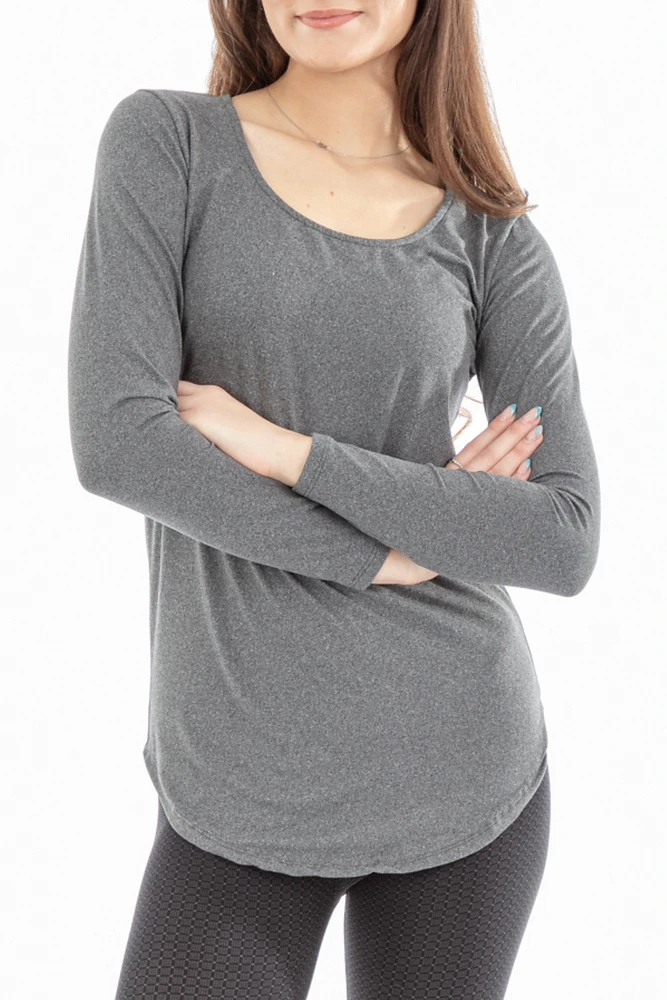 Burgundy - Long Sleeve Tunic Top