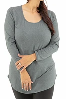 Burgundy - Long Sleeve Tunic Top
