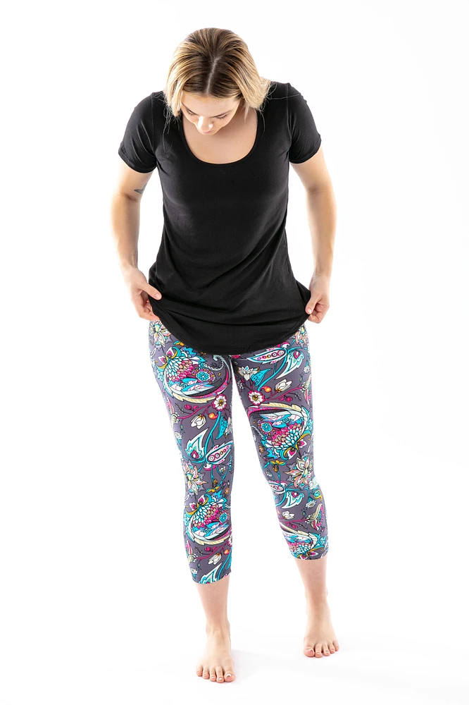 Flowery Gray - Capris