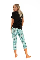 Green Daisies - Capris