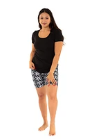 Grey & White Flowers - Shorts