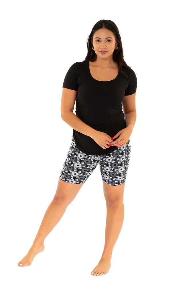 Grey & White Flowers - Shorts