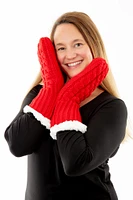 Red - Cozy Lined Mittens